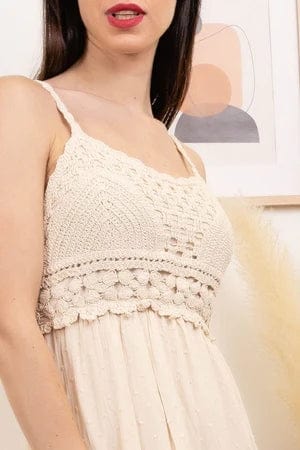 Ibiza Boho Asymmetrische gehaakte Boheemse jurk