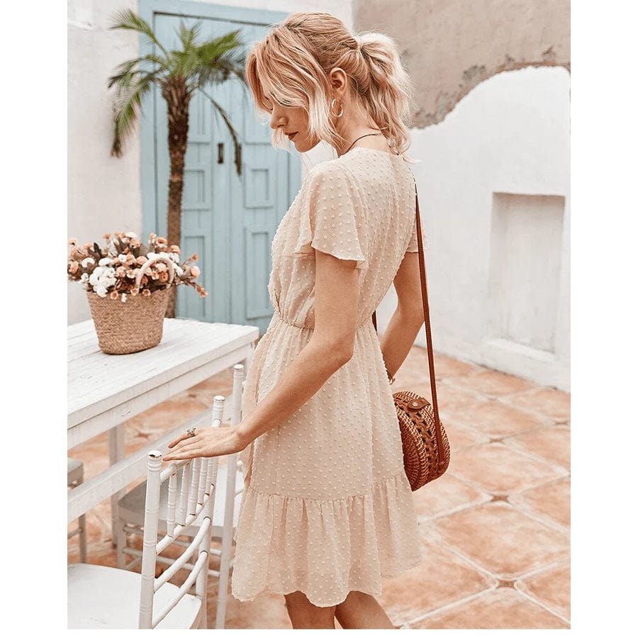 Ibiza Boho Beige korte Ibiza jurk