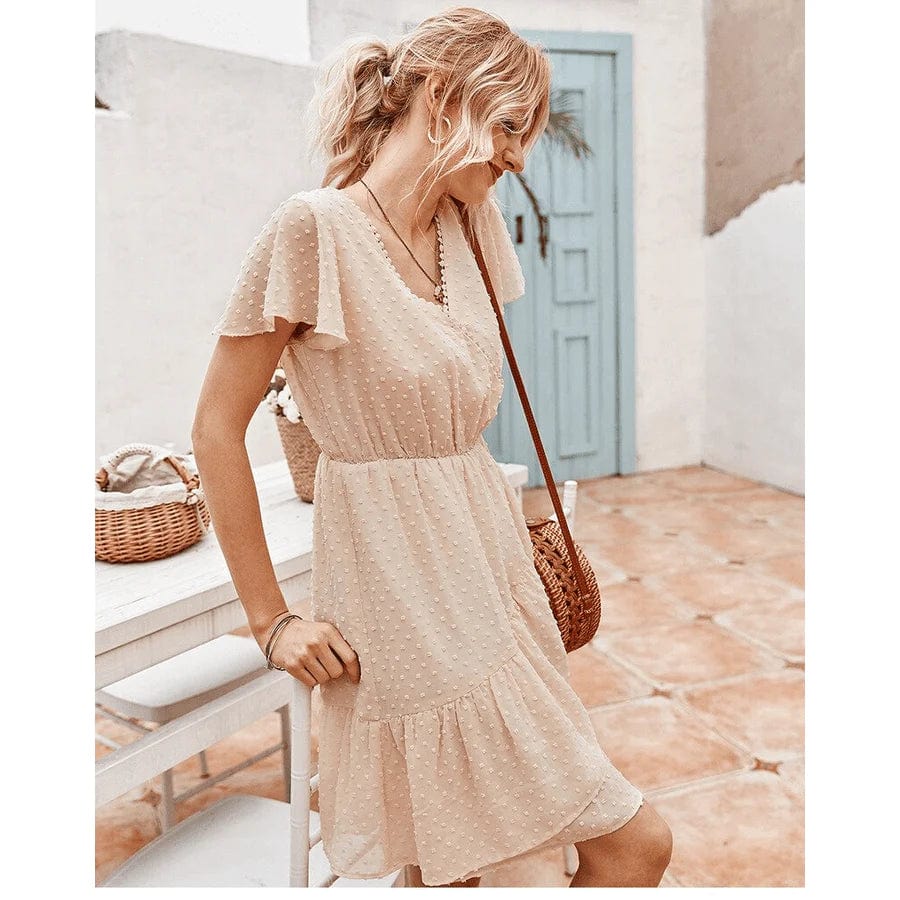 Ibiza Boho Beige korte Ibiza jurk
