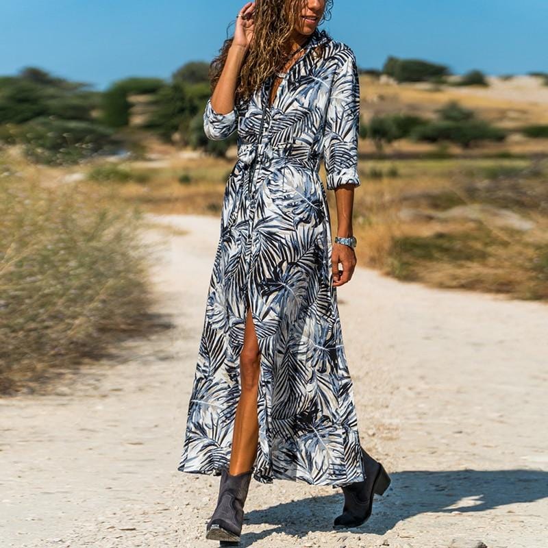 Ibiza Boho Blauwe Hippie Jurk