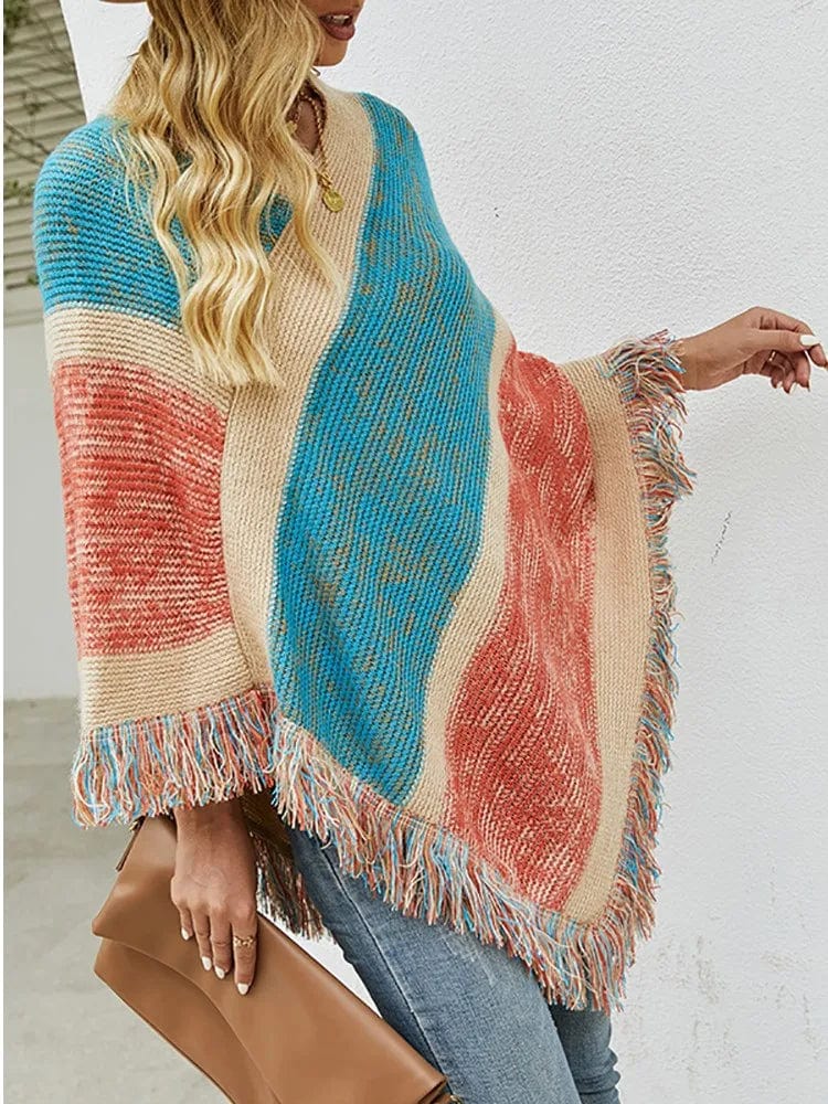 Ibiza Boho Dames Ibiza Herfst & Wintersjaalmantel