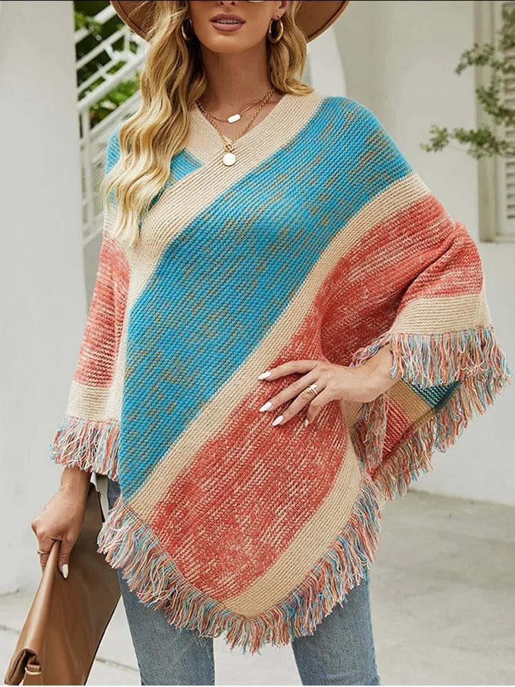 Ibiza Boho Dames Ibiza Herfst & Wintersjaalmantel