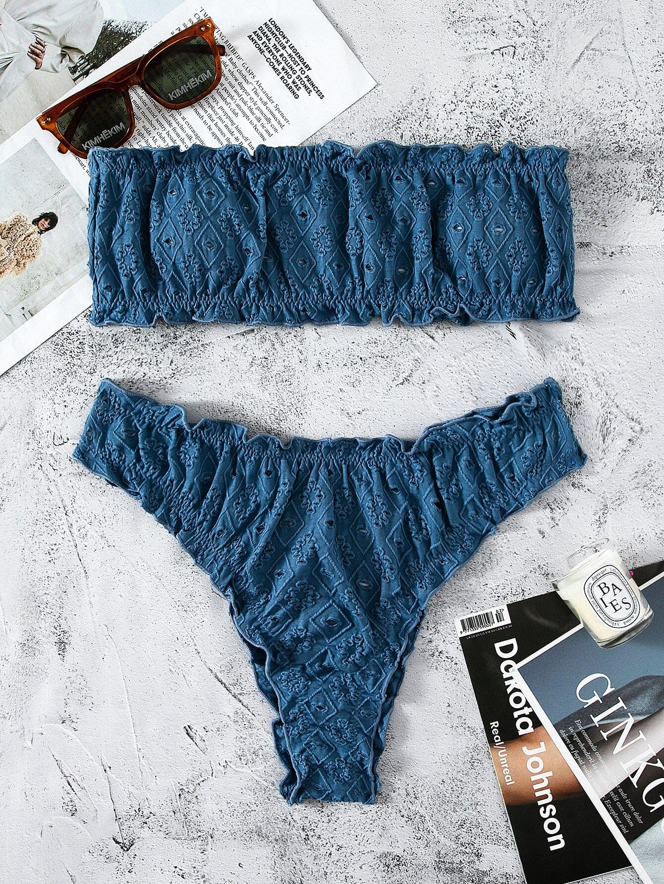Ibiza Boho Donkerblauwe Ibiza Style Bandeau Bikini