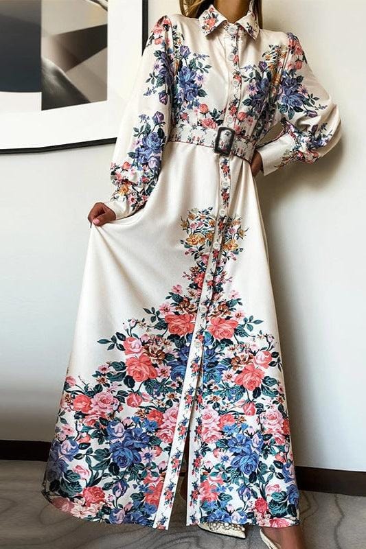 Ibiza Boho Gebloemde maxi-hippiejurk