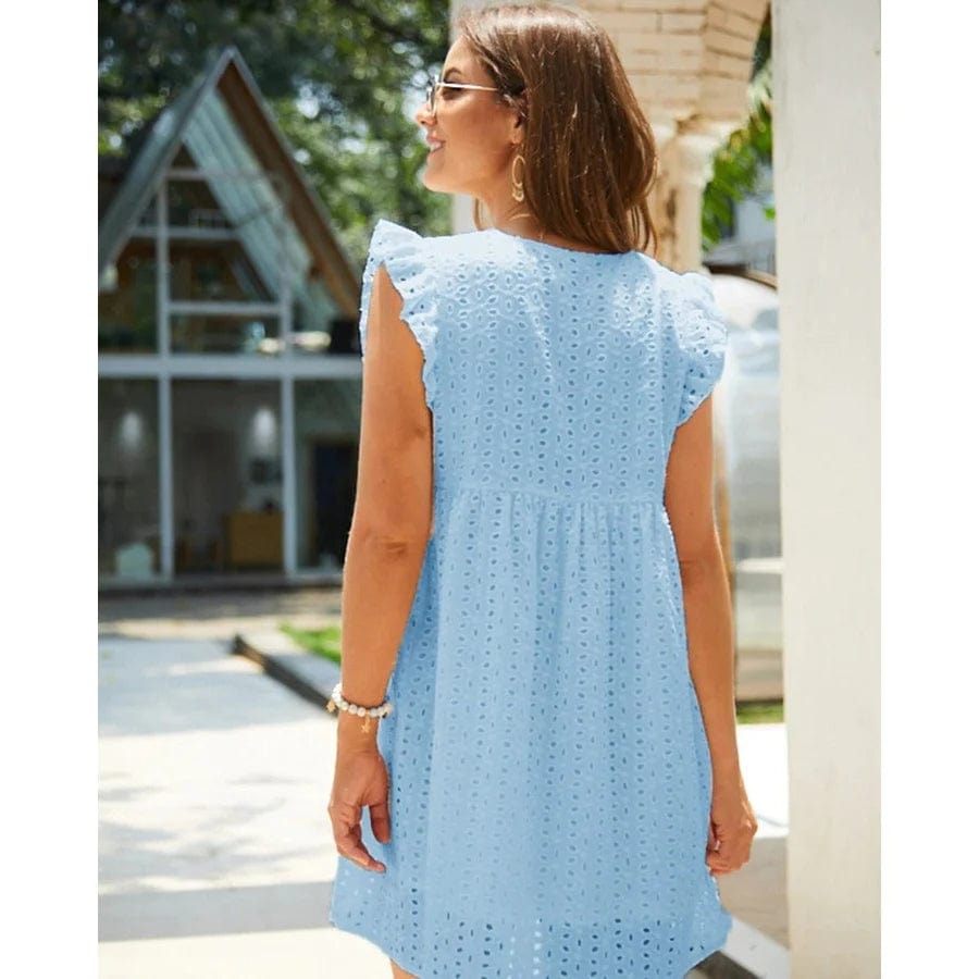 Ibiza Boho Hemelblauwe Korte Ibiza Style Jurk