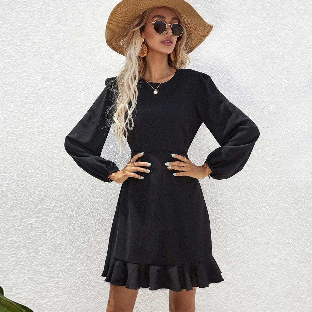 Ibiza Boho Ibiza Chique Jurk Met Lange Mouwen Zwart