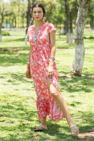 Ibiza Boho Ibiza Hippie Gebloemde Midi Jurk