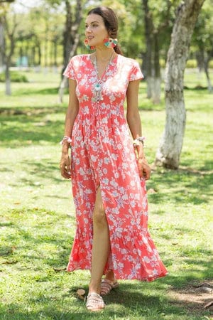 Ibiza Boho Ibiza Hippie Gebloemde Midi Jurk