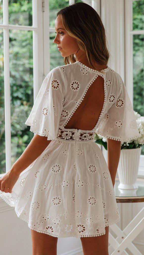 Ibiza Boho Korte Witte Strandjurk