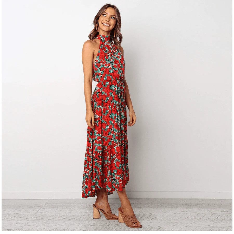 Ibiza Boho Landelijke Lange Jurk Met Print