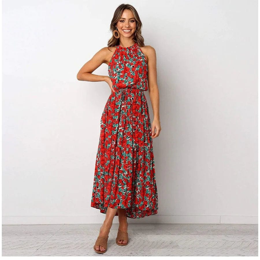 Ibiza Boho Landelijke Lange Jurk Met Print