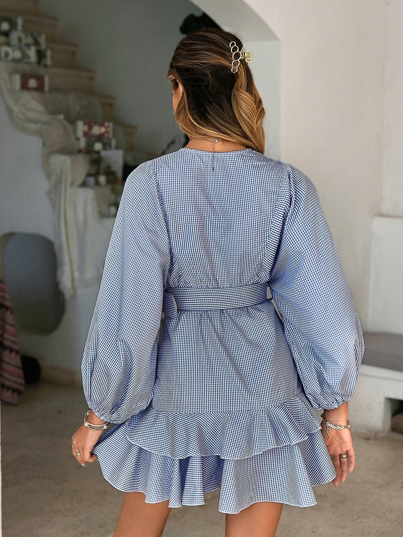 Ibiza Boho Lichtblauwe Korte Ibiza Jurk