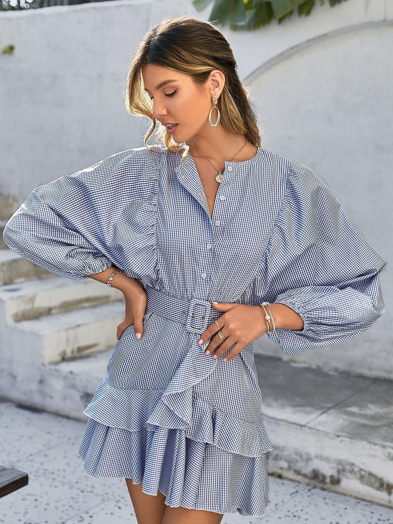 Ibiza Boho Lichtblauwe Korte Ibiza Jurk