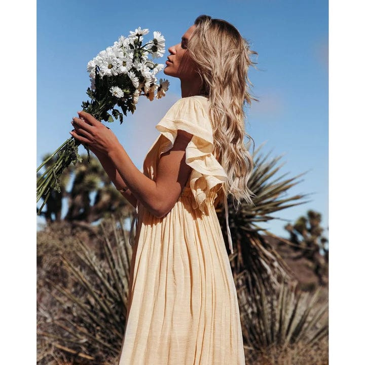 Ibiza Boho Maxi Crème Kleurige Ibiza Jurk