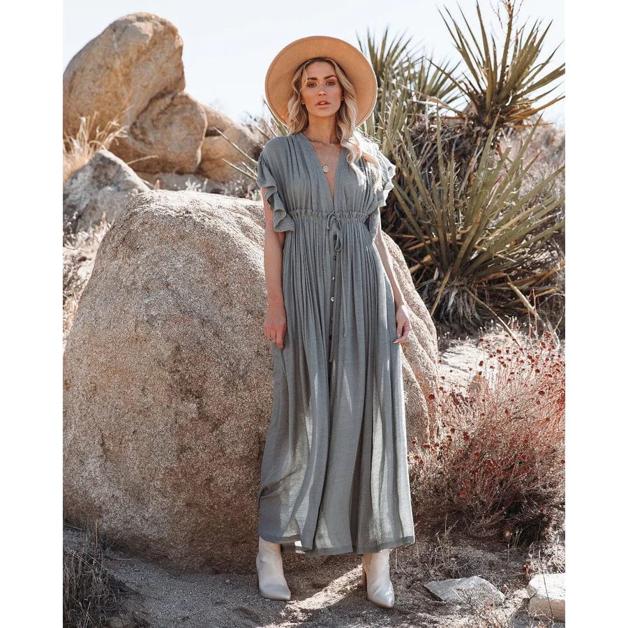 Ibiza Boho Maxi Groen/Grijze Ibiza Jurk