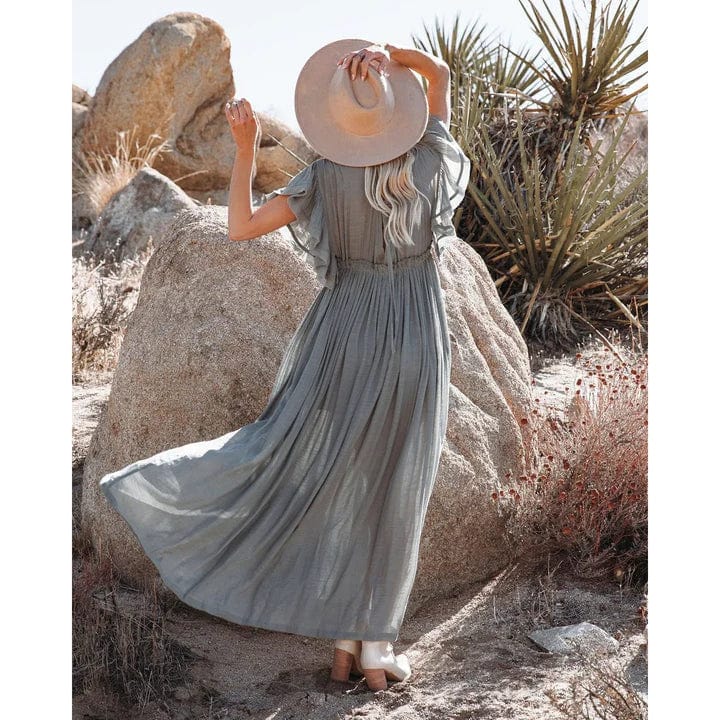 Ibiza Boho Maxi Groen/Grijze Ibiza Jurk