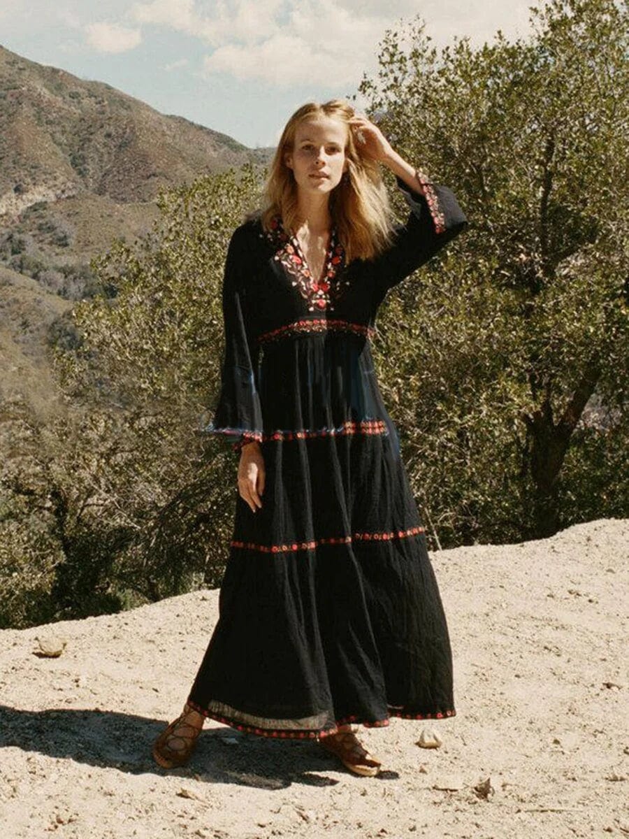 Zwarte maxi discount jurk