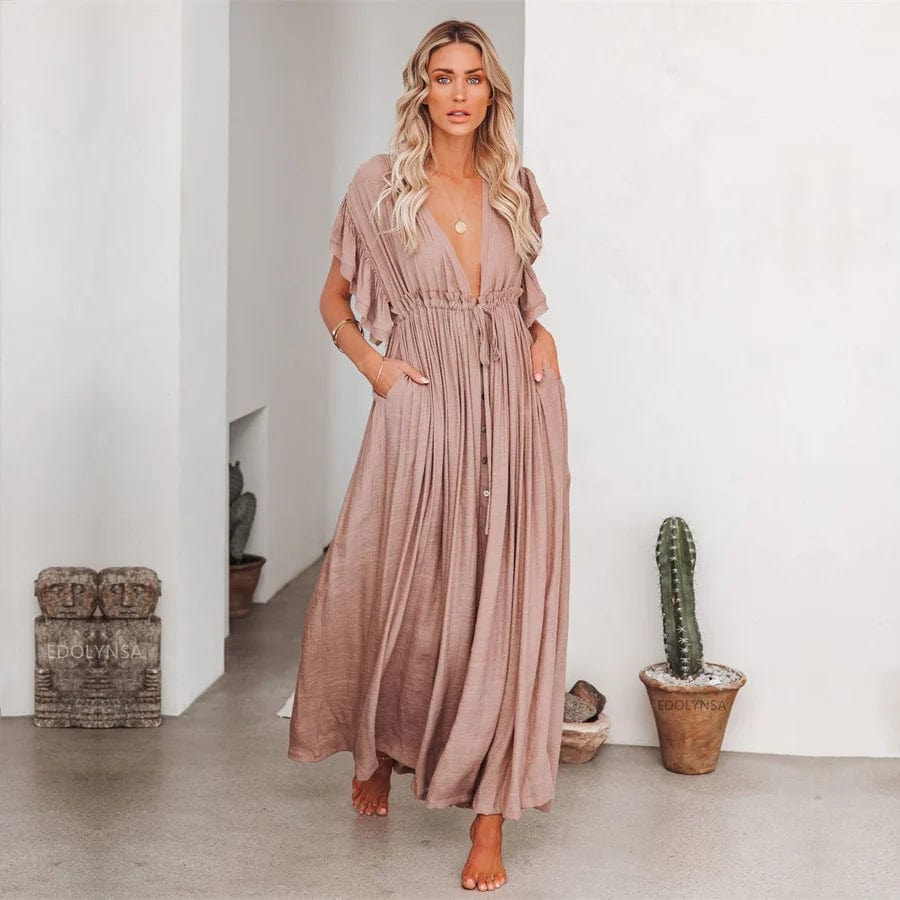 Ibiza Boho Maxi Taupe Ibiza Jurk