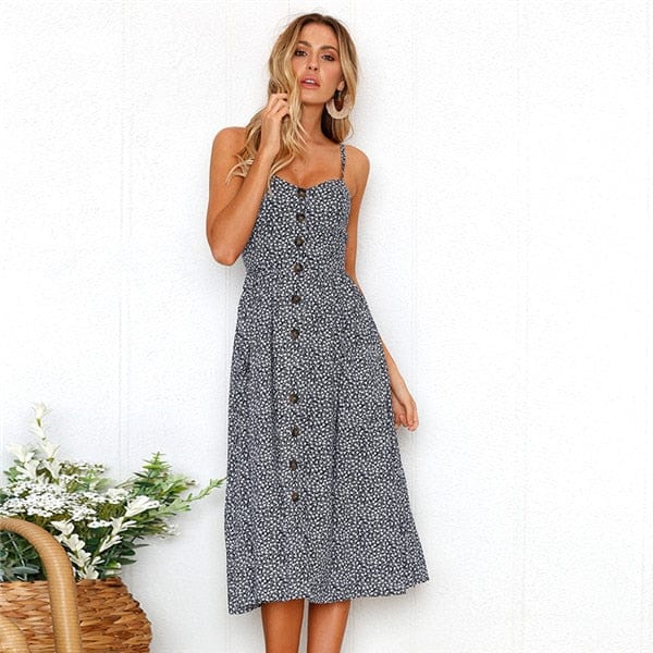 Ibiza Boho S Midi Stipjes Jurk Zwart Met Wit