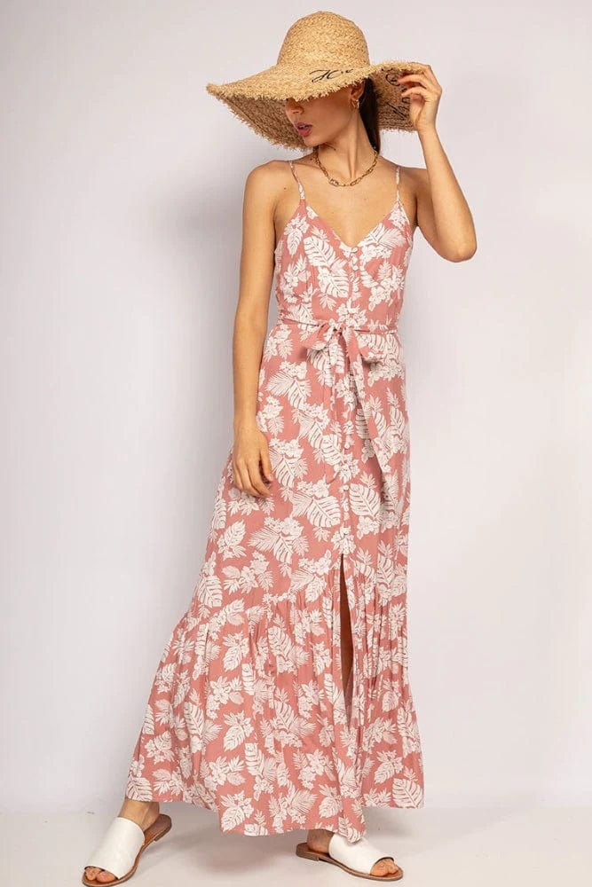 Ibiza Boho Poederroze Boheemse Jurk Met V-hals