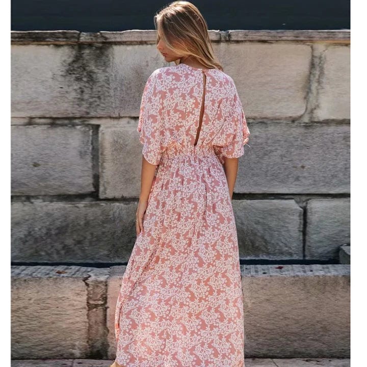 Ibiza Boho Poederroze Ibiza Jurk Met Print