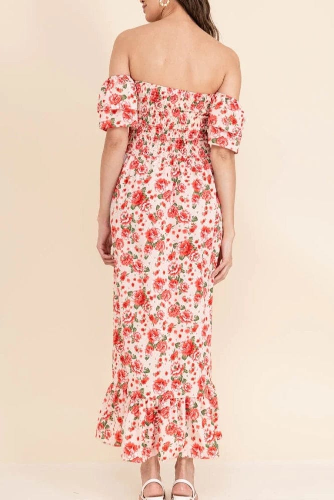 Ibiza Boho Romantische Off-shoulder Ibiza Bloemenjurk