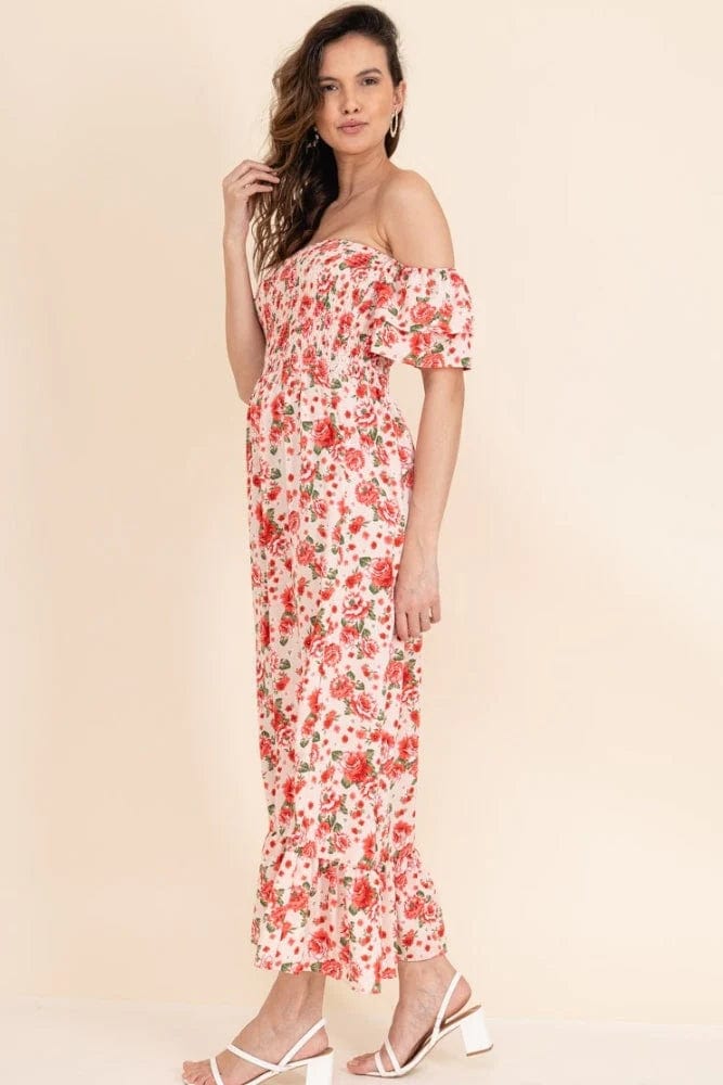 Ibiza Boho Romantische Off-shoulder Ibiza Bloemenjurk