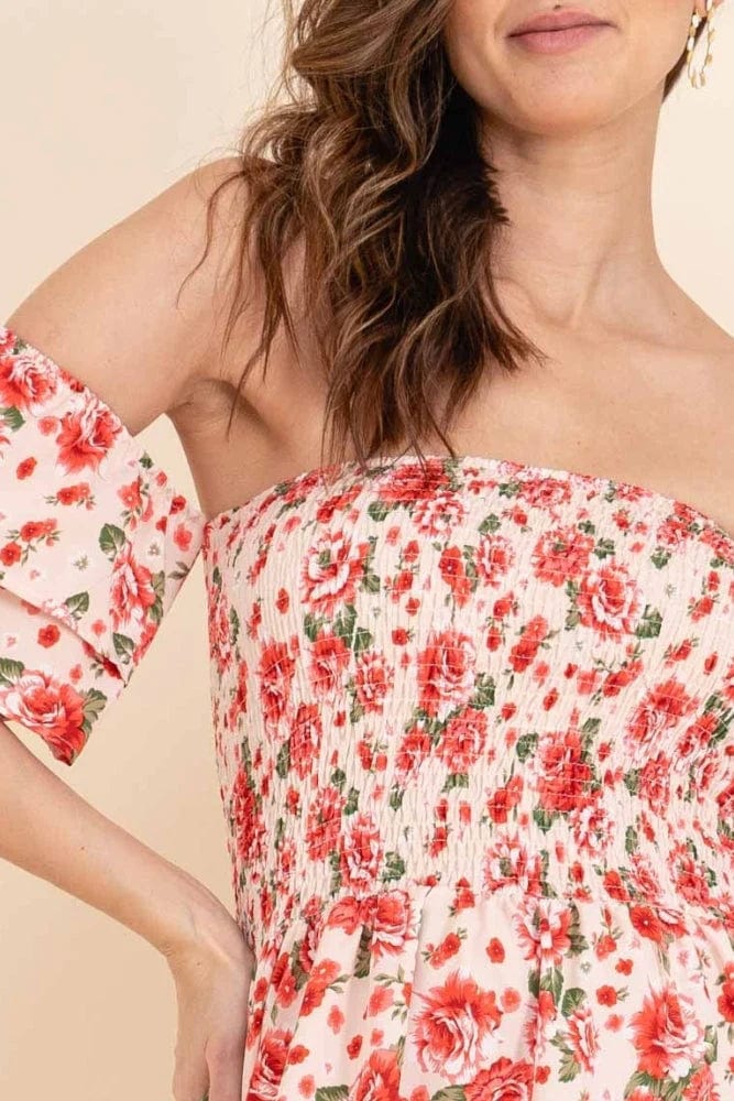 Ibiza Boho Romantische Off-shoulder Ibiza Bloemenjurk