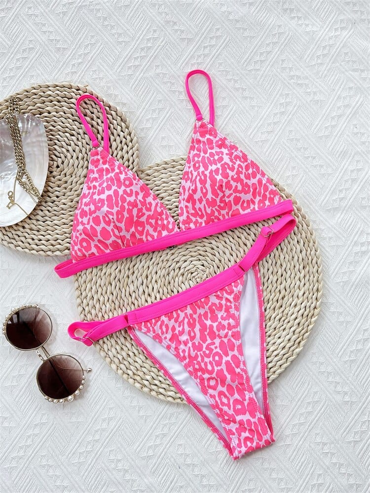 Ibiza Boho Roze Luipaard Print Bikini