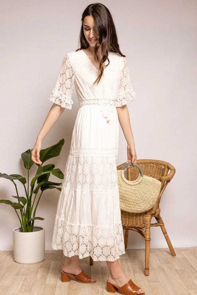 Ibiza Boho Rustieke witte Ibiza jurk