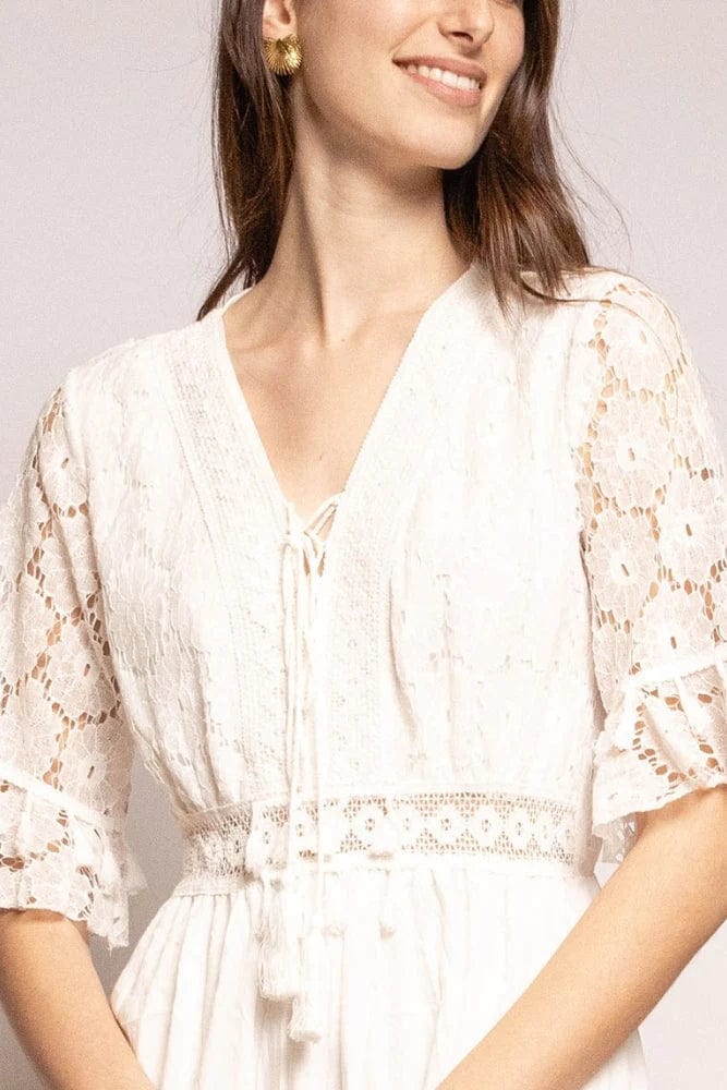 Ibiza Boho Rustieke witte Ibiza jurk