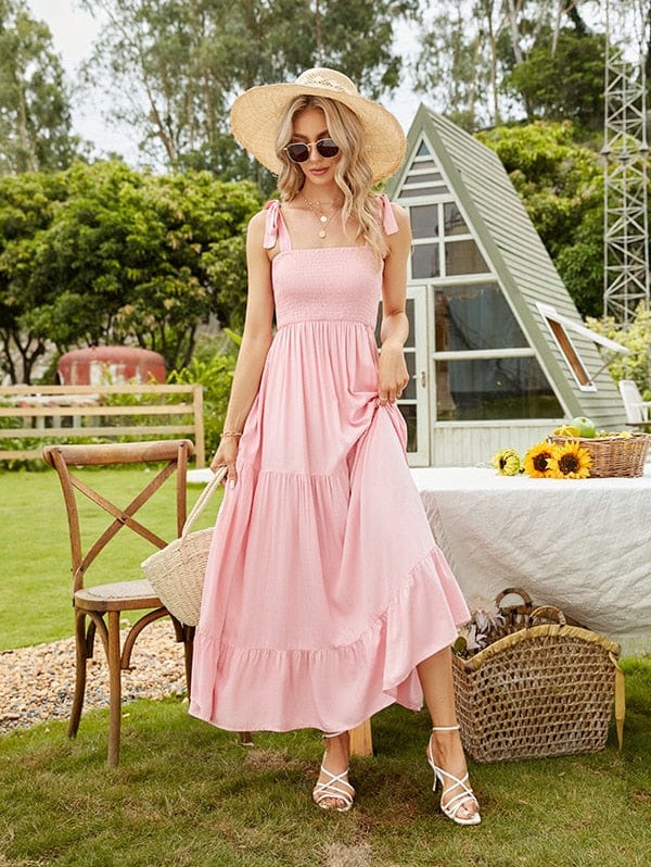 Ibiza Boho 0 Light Pink / S WildPinky 2023 New Casual Long Women Print Dress Boho Female Holiday Dress Summer Spaghetti Strap Ladies Beach Dress Vestidos