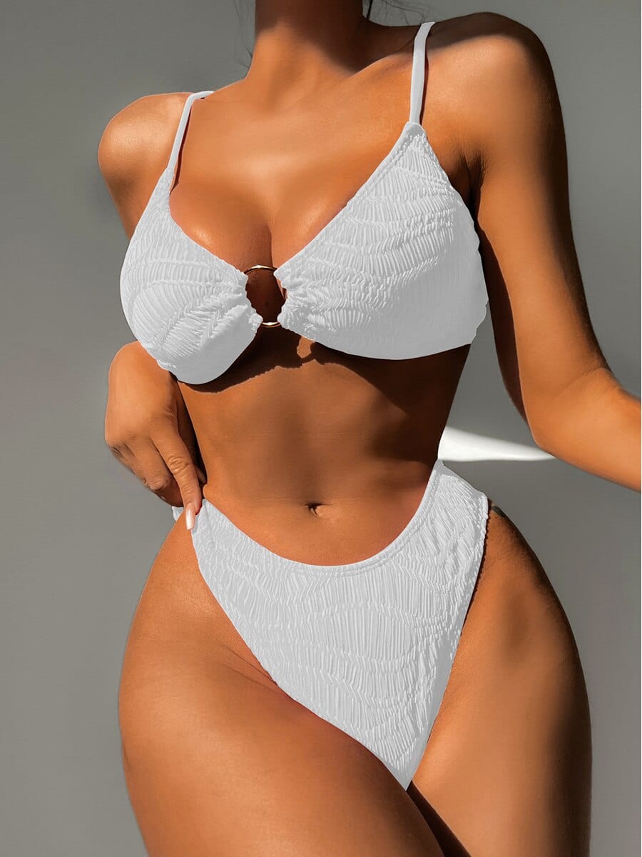 Ibiza Boho S Witte Bali Style Bikini met Ring