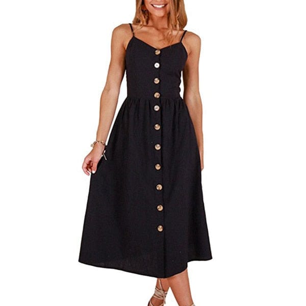 Ibiza Boho S Zwarte Ibiza Stijl Jurk Met Sier Knoopjes