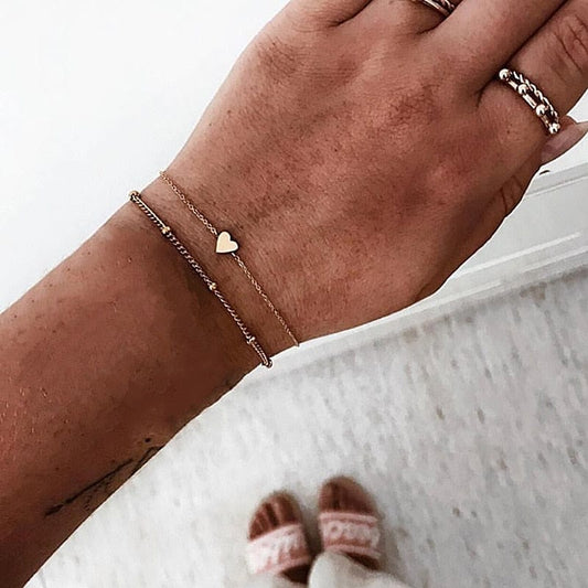 Ibiza Boho Armbanden Set Tweedelig Met Klein Hartje