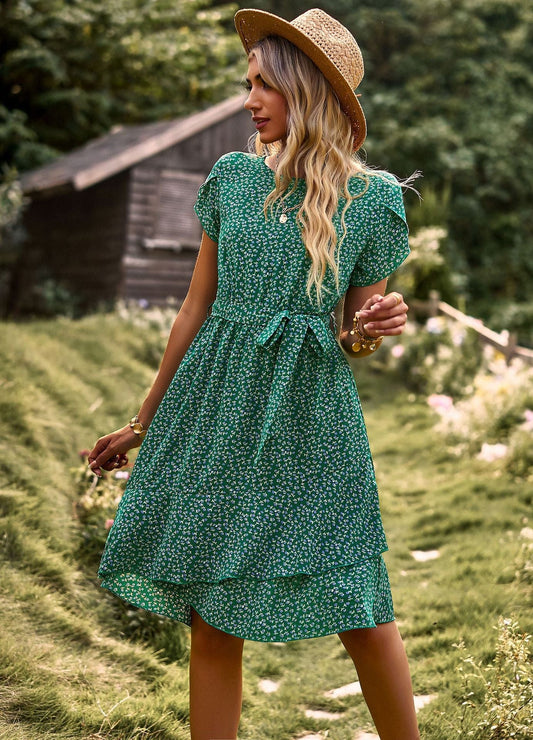 Ibiza Boho S Korte Groene Bohemian Jurk Met Print