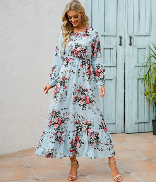 Ibiza Boho S Lichtblauwe Zomerse Ibiza Jurk Met Bloemenprint