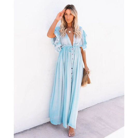 Ibiza Boho Maxi Lichtblauwe Ibiza Jurk