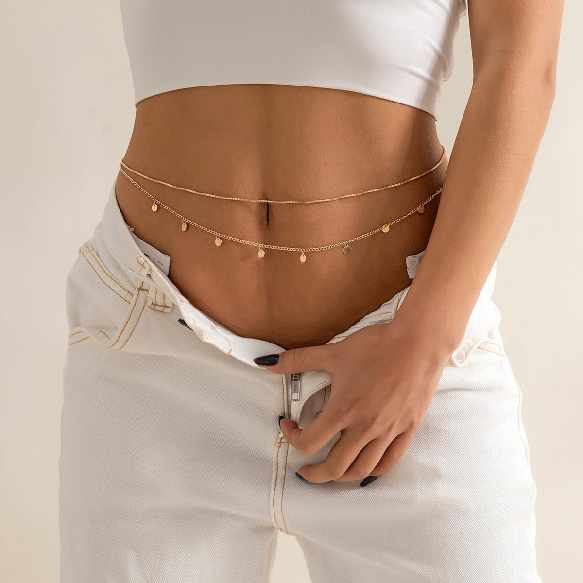 Ibiza Boho Zomerse Body Chain Met Ronde Bedeltjes